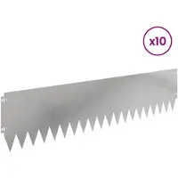 vidaXL Rasenkante 10 stk. 103 x 25 cm Stahl Silber