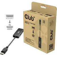 Club 3D CLUB3D DisplayPort to Triple HDMI 8K60Hz Hub, DisplayPort, 2.1b/1.4a, Schwarz, 120 Hz, HDMI, USB