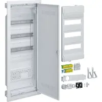 Hager VH603WWH Hybrid, volta, Hohlwand, 36PLE, 1 Montageplatten, mit Steckdose + Kunststofftür