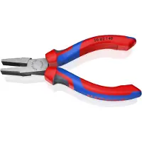 Knipex Flachzange Greifzange poliert mit Mehrkomponenten-Hüllen Atramentiert