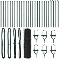 vidaXL Bodenmontierter Sechseckzaun 50 x 0,4 m PVC-beschichteter Stahl
