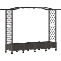 vidaXL Hochbeet mit Rankgitter und Dach Braun 207 x 40 x 129 cm PP