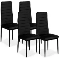 Modernhome LR-1494 Set mit 4 Esszimmerstühlen VELVET, schwarz