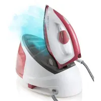 Domo DO7114S, 2400 W, Keramik-Bügelsohle, 5 bar, 1,2 l, 120 g/min, Rose, Weiß
