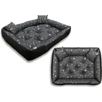 AIO Factory Hundebett, Laufstall, 115 x 95 cm, wasserdicht, silberne Knochen