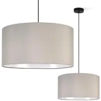 Light11 HOME Pendelleuchte GAJA Schwarz mit Zylinderschirm Kaschmir 44 cm E27 – Moderne Hängelampe