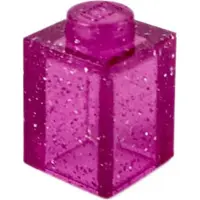 LEGO 50 Stück , Teile Nr. 3005 in Glitzer-Pink (Glitter Trans-Dark Pink)