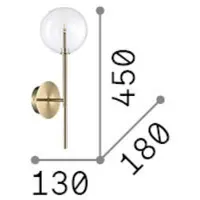 Ideal Lux Wandlampe Equinoxe, chrom/rauchgrau, Höhe 45 cm