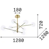Ideal Lux Hängelampe Equinoxe, chrom/rauchgrau, 8-flg.
