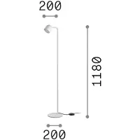 Ideal Lux Stehlampe Dodo, weiß, Höhe 118 cm, Metall, Dimmer
