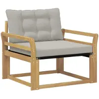 vidaXL Outdoor-Sofagarnitur Massives Akazienholz und Textilene Weiß
