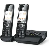Gigaset COMFORT 550A duo, Analoges/DECT-Telefon, Kabelloses Mobilteil, Freisprecheinrichtung, 200 Eintragungen, Anrufer-Identifikation, Schwarz
