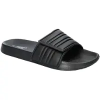 American Club NH210, Herren Pantoletten Klettverschluss leicht Badeschuhe rutschhemmend, Schwarz 41