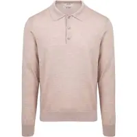 KING Essentials The Robert Langarm-Poloshirt Merino Beige