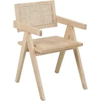 Dynamic24 Armlehnstuhl Hevea Rattan natur Essstuhl Küchenstuhl Wohnzimmer Esszimmer Stuhl