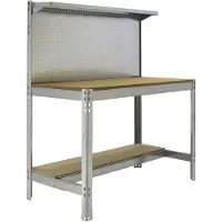 Simon Rack PROREGAL Werkbank BUFFALO mit Werkzeugwand und Ablage | HxBxT 84x150x61cm | Traglast 600kg | Verzinkt
