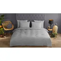 Muller Textil Bettwäsche Uni Light Grey Baumwolle-240 x 200 / 220 cm | Lits-Jumeaux
