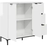 vidaXL Sideboard Hochglanz Weiß 89,5 x 33 x 82 cm Holzwerkstoff