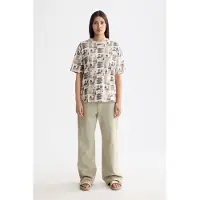 Scotch & Soda All Over Printed Loose Fit T-shirt Art Dept Collage Grey Sca Größe: M | Hemden Outlet | Damen | Grau