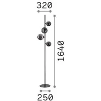 Ideal Lux Stehlampe Perlage messing/amber Höhe 164 cm, 4fl