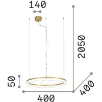 Ideal Lux LED-Hängelampe Crown Ø 40 cm, schwarz, Metall