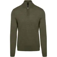 KING Essentials The Michael Half Zip Pull Army Merino Grün