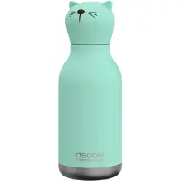 Asobu Bestie Trinkflasche Katze, Mintgrün