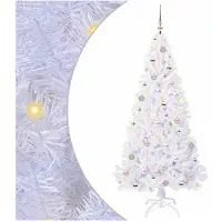 vidaXL Künstlicher Weihnachtsbaum Weiß 180 cm PVC und Stahl