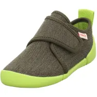 Superfit Barfußschuh "VENTI WMS: weit", Mädchen, Gr. 29, Baumwolle, grün (dunkelgrün), meliert, Schuhe Barfußschuh, Klettschuh, in WMS: Weite weit, Größenschablone zum Download