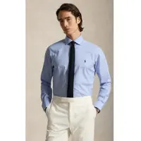 Ralph Lauren für Herren. 712B22541002 Popeline-Hemd mit blauem Glencheck-Muster (42), Lässig, Baumwolle, Klassisch, Langarm