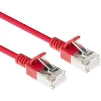 ACT Rotes 5 Meter LSZH S/FTP CAT6A Slimline-Patch-Kabel snagless mit RJ45-Steckern, 5 m, Cat6a, S/FTP (S-STP), RJ-45, RJ-45, Rot