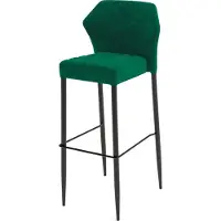 Essentials Louis Barhocker Grün, velours gepolstert, feuerhemmend, 50x47x105cm (BxTxH), 52102