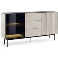 Masseno SIDEBOARD VELLUTO 157x39x84 cm mit 3 Schubladen und 2 Türen Kaschmir
