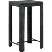 Syfax Garten-Bartisch Schwarz 60,5x60,5x110,5 cm Poly Rattan