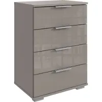 Freiraum Hochkommode >Easy Plus< 4 Schubladen, SAHARAGRAU - 52x74x38cm (BxHxT)