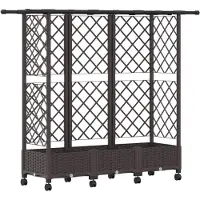vidaXL Hochbeet mit Rankgitter und Dach Braun 164 x 40 x 127 cm PP