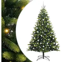 vidaXL Künstlicher Klapp-Weihnachtsbaum mit 300 LEDs Grün 210 cm