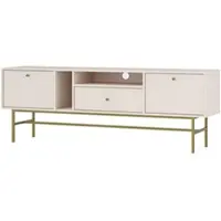 Masseno TV-Schrank TORINO 180 cm Fernsehschrank mit 1 Schubladen und 2 Türen TV-Lowboard für Wohnzimmer Modern 180x40,8x62,5 cm Beige / Beige
