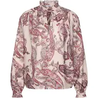 Seidensticker Rüschenbluse , Damen, Gr. XL (42), rosa, 85% Viskose, 15% Polyamid, gemustert, regular fit, Rundhals, Blusen Rüschenbluse, 1/1 Rundhals Druck