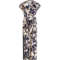 Betty Barclay Jumpsuit "Jumpsuit mit Eingrifftaschen", Damen, Gr. 40, EURO, blau (dunkelblau, braun), Obermaterial: 94% Polyester PES. 6% Elasthan EL., Overalls Jumpsuit