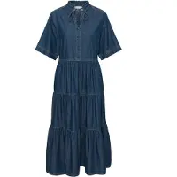 Cream Midikleid "Damen Kleid CRWinnie", Damen, Gr. 40, N-Gr, blau (banff medium blau denim), Obermaterial: 100% Baumwolle CO., Kleider Midikleid