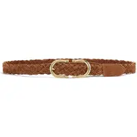 LASCANA Hüftgürtel "Ledergürtel, Flechtgürtel, Gürtel für Jeans & Kleider, Hosengürtel", Damen, Gr. 85, braun (camel), Rindsleder, unifarben, Gürtel Hüftgürtel, aus modernem Veloursleder