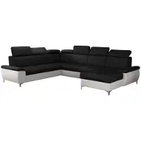 Mirjan 24 Ecksofa Magic D, U-Form Wohnlandschaft, Ecke mit zwei Bettkästen und Schlaffunktion (Farbe: Soft 017 + Malmo New 96, Seite: Rechts)