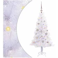vidaXL Künstlicher Weihnachtsbaum Weiß 120 cm PVC und Stahl