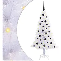vidaXL Künstlicher Weihnachtsbaum Weiß 150 cm PVC und Stahl