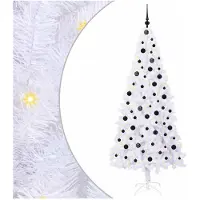 vidaXL Künstlicher Weihnachtsbaum Weiß 210 cm PVC und Stahl