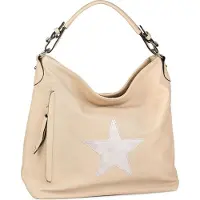 StyleBREAKER Shopper Handtasche im Vintage Look mit Stern, Schultertasche, Umhängetasche, Damen 02012076