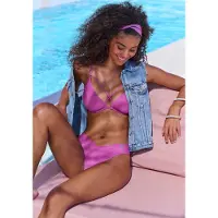 Buffalo Bügel-Bikini , Damen, Gr. 36, Cup C, lila (malve), Recycling-Polyamid, unifarben, Bikini-Sets Bügel-Bikini, mit Zierbändern am Top