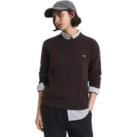 Gant für Damen. 4805315 Zopfmuster-Pullover braun (L), Lässig, Wolle, Klassisch