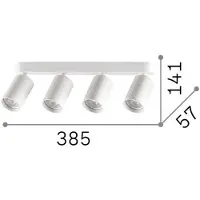 Ideal Lux Deckenstrahler Dynamite Round schwarz 38 cm 4-flg., schwarz, für Wohn- / Esszimmer, Metall, Modern, Downlights